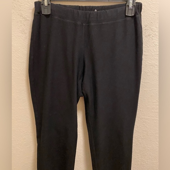Eileen Fisher Black Straight Leg Pull-On Knit Pant Size PP - Picture 2 of 7